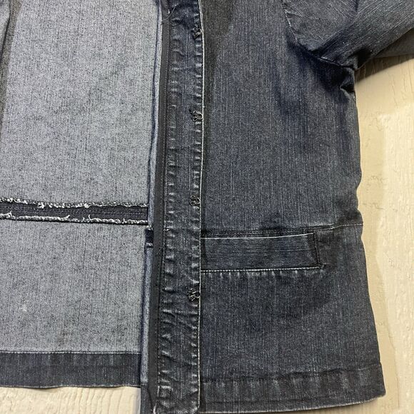 Ruby Rd. Blue Denim Jeans Jacket Size 10 Women's Cotton Long Sleeve Rhinestones - Picture 9 of 16